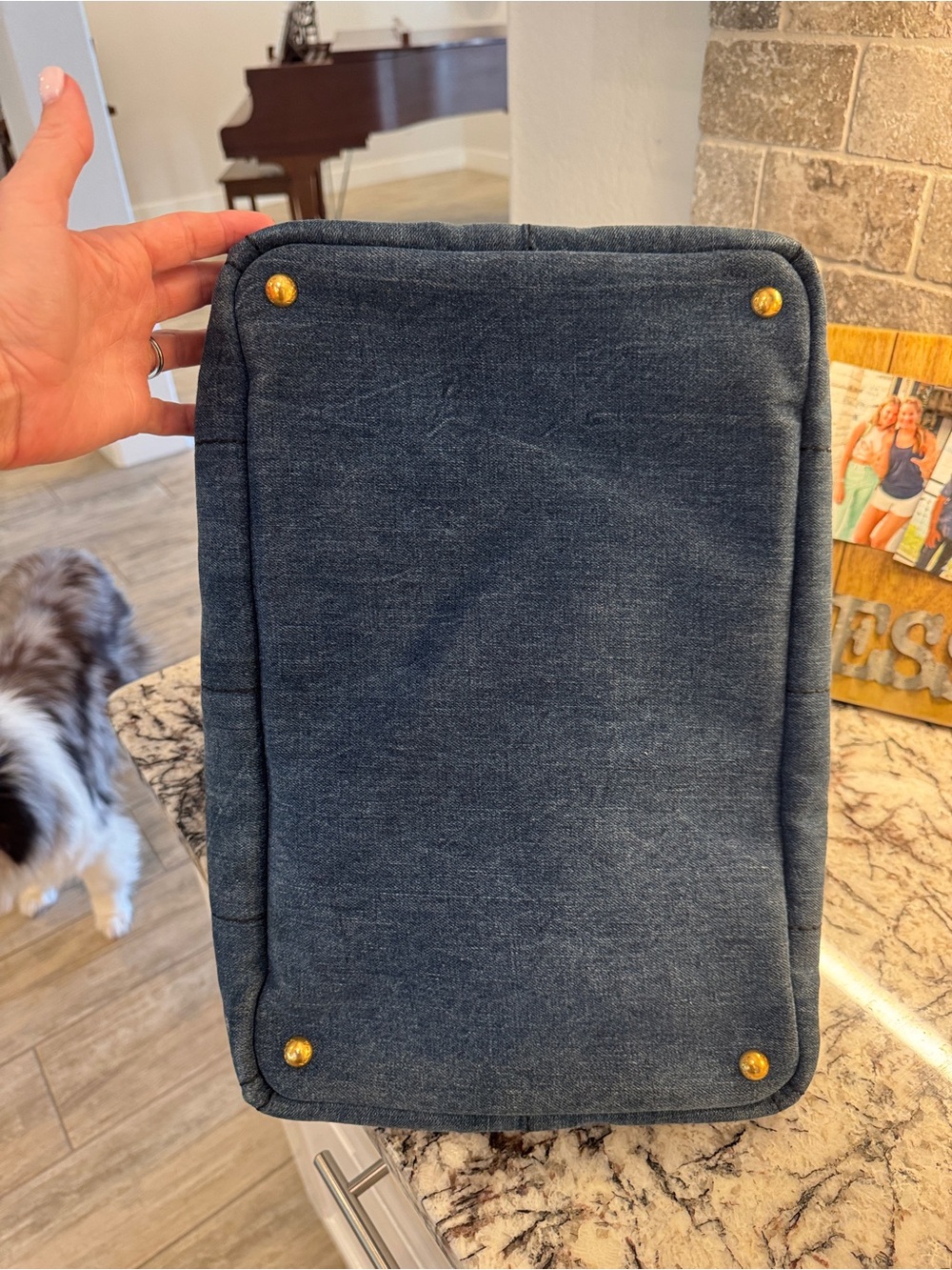 Prada Canapa Milano Denim Tote Bag - Blue large - Picture 6 of 16